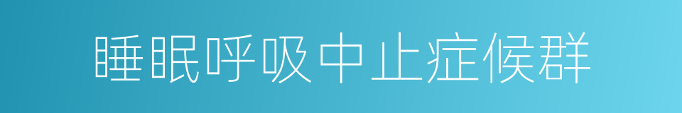 睡眠呼吸中止症候群的同义词