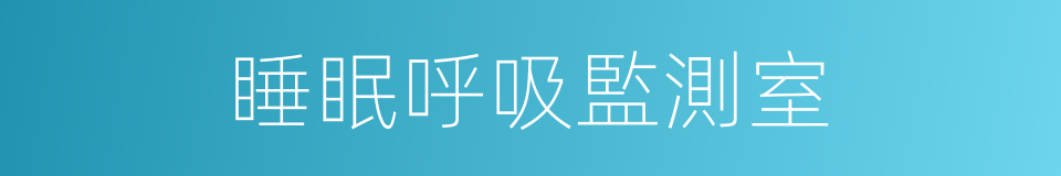 睡眠呼吸監測室的同義詞