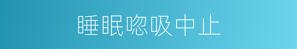 睡眠唿吸中止的同義詞