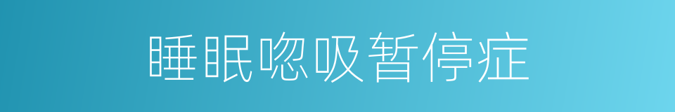 睡眠唿吸暂停症的同義詞
