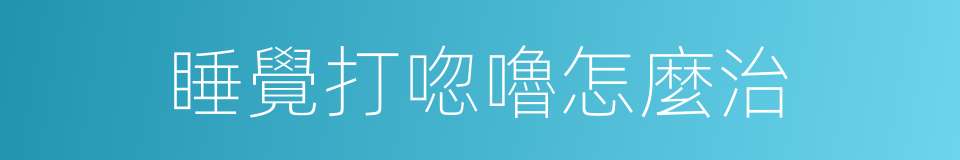 睡覺打唿嚕怎麼治的同義詞