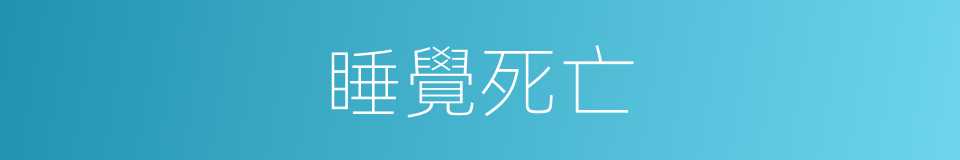 睡覺死亡的同義詞