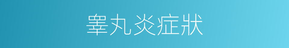 睾丸炎症狀的同義詞