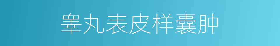 睾丸表皮样囊肿的同义词