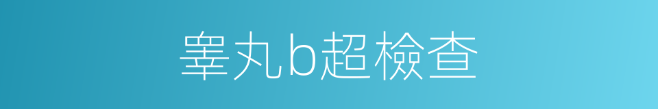 睾丸b超檢查的同義詞