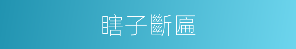 瞎子斷匾的意思