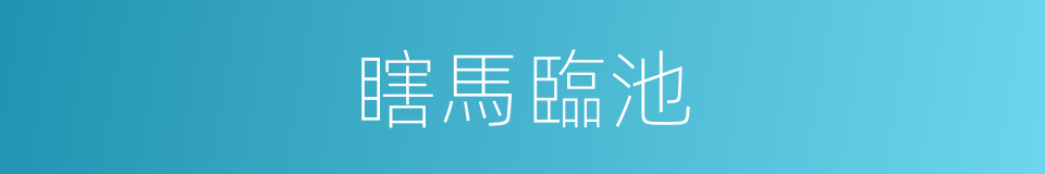 瞎馬臨池的意思