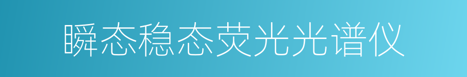 瞬态稳态荧光光谱仪的同义词