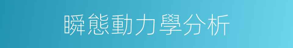 瞬態動力學分析的同義詞