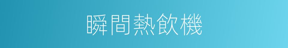 瞬間熱飲機的同義詞