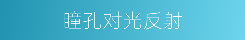 瞳孔对光反射的同义词