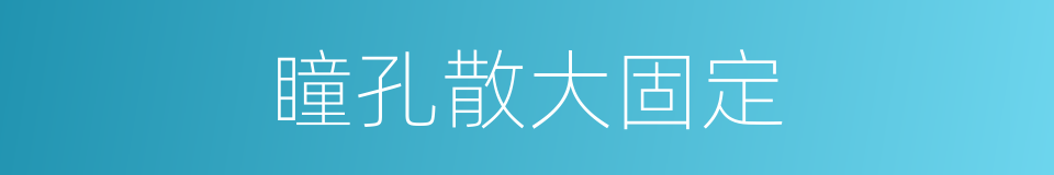 瞳孔散大固定的同义词