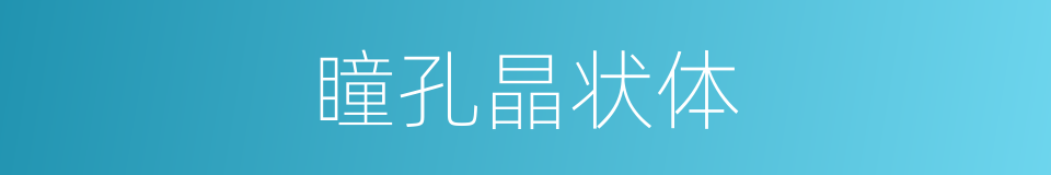 瞳孔晶状体的同义词