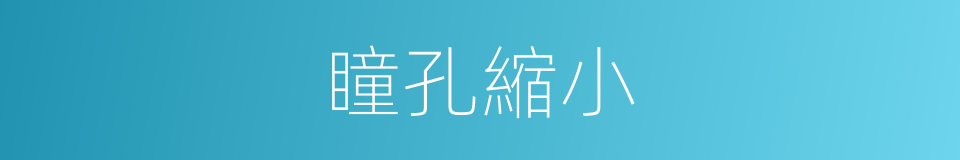 瞳孔縮小的同義詞