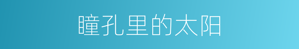 瞳孔里的太阳的同义词