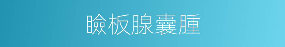 瞼板腺囊腫的同義詞