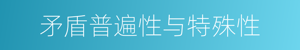 矛盾普遍性与特殊性的同义词
