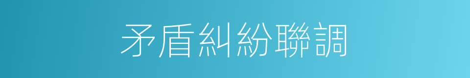 矛盾糾紛聯調的同義詞