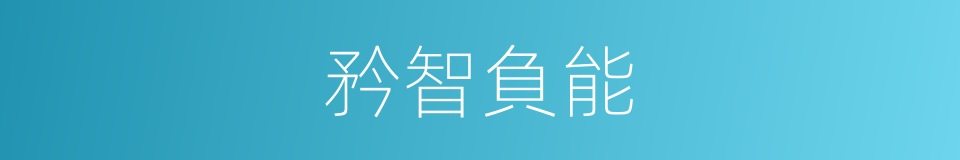 矜智負能的意思