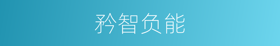 矜智负能的意思