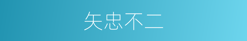 矢忠不二的意思