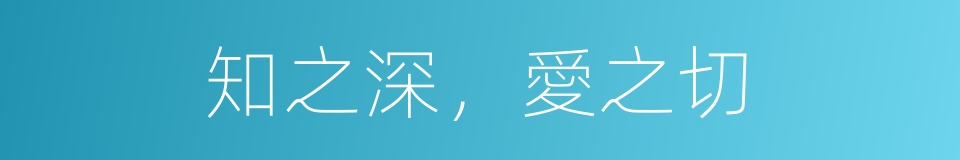 知之深，愛之切的同義詞