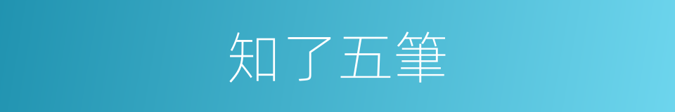 知了五筆的意思