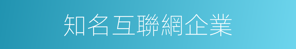 知名互聯網企業的同義詞