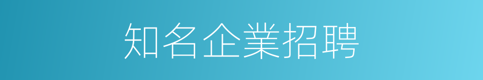 知名企業招聘的同義詞