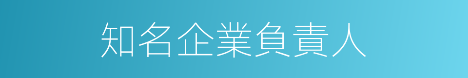 知名企業負責人的同義詞