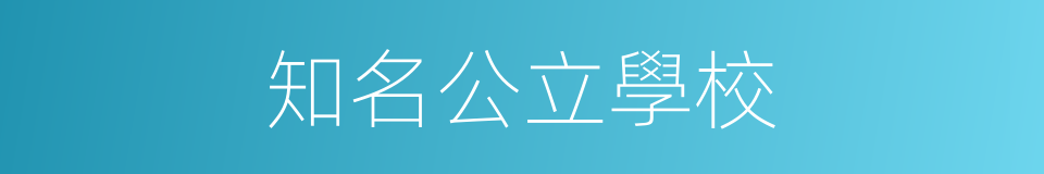 知名公立學校的同義詞