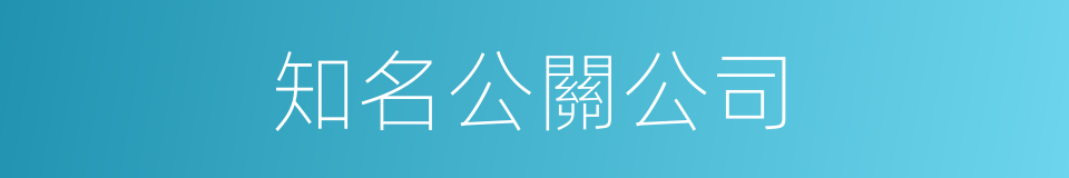 知名公關公司的同義詞