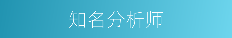 知名分析师的同义词