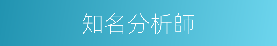 知名分析師的同義詞