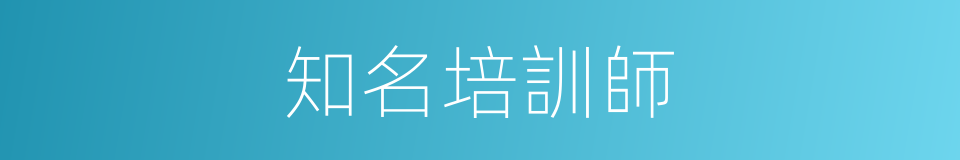 知名培訓師的同義詞