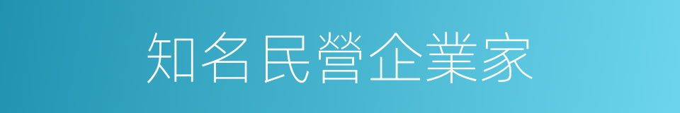 知名民營企業家的同義詞