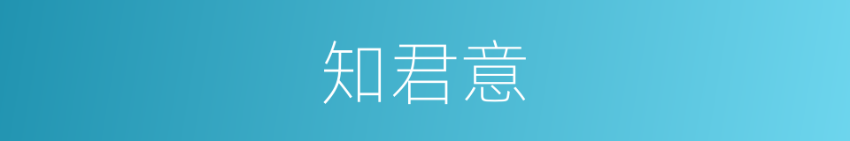 知君意的同义词