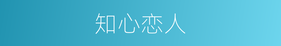 知心恋人的同义词