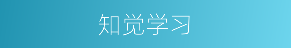 知觉学习的同义词