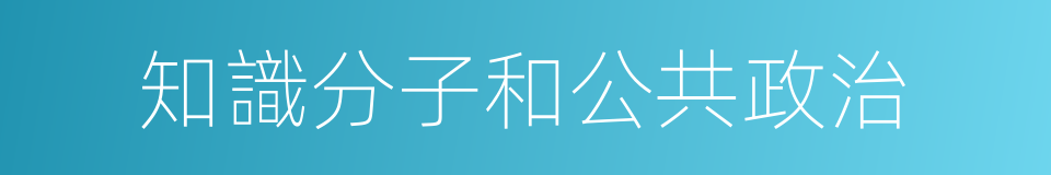 知識分子和公共政治的同義詞