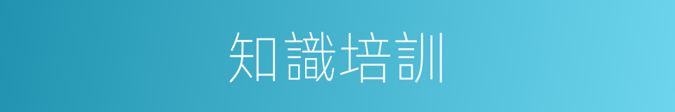 知識培訓的同義詞