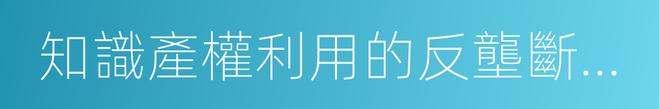 知識產權利用的反壟斷法指南的同義詞