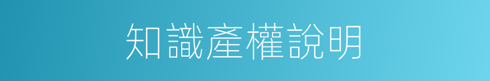 知識產權說明的同義詞