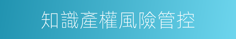 知識產權風險管控的同義詞