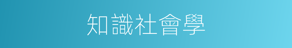 知識社會學的同義詞