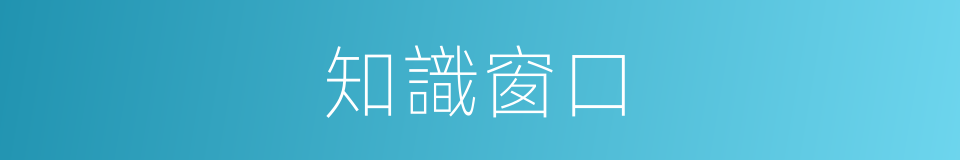 知識窗口的同義詞