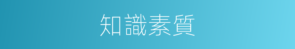 知識素質的同義詞