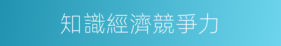 知識經濟競爭力的同義詞