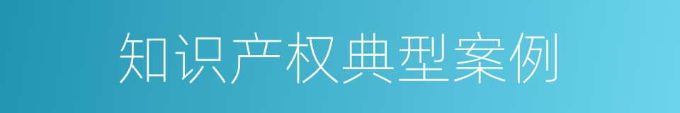 知识产权典型案例的同义词