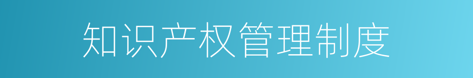 知识产权管理制度的同义词